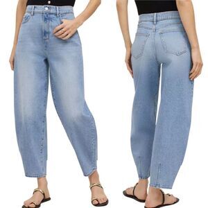 Ann Taylor The Barrel High Rise Jeans Womens Size 6P Light Vintage Wash Stretch